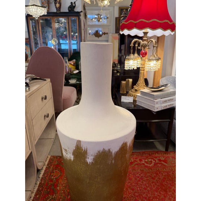 Tall Plaster and Sculpting Material Vessel/ Urn For Sale - Image 9 of 10