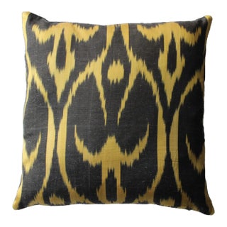 Contemporary Velvet Ikat Bohemian Throw Pillow Cover For Sale