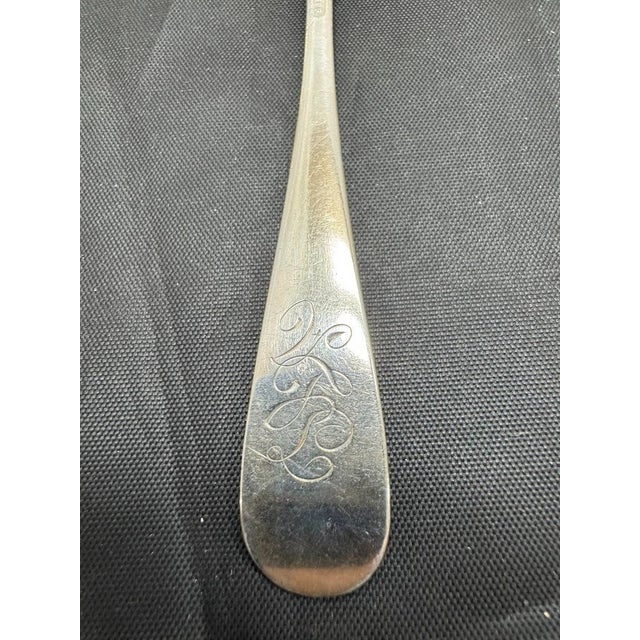 Silver Antique Stieff Rose Sterling Silver 5.875" Flat Handle Teaspoons Set 12 Monogram For Sale - Image 8 of 12