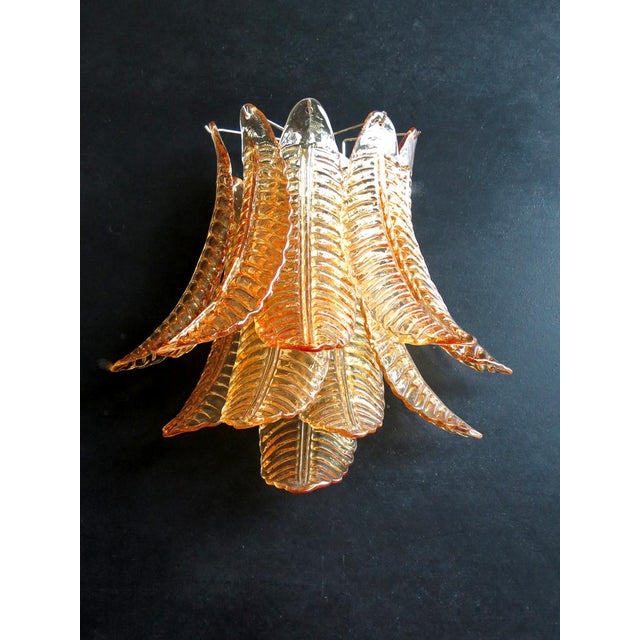 Metal Pair of Murano Amber Felci Glass Wall Sconces- 10 Glass For Sale - Image 7 of 7