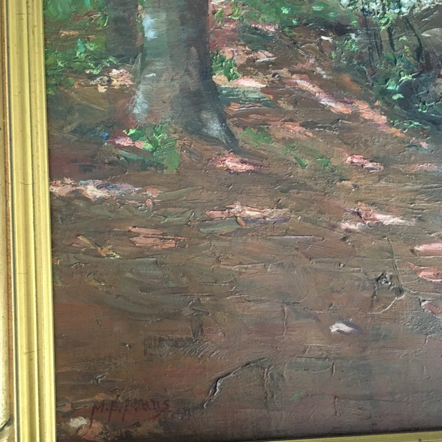 1920s Hammock Between the Trees, by Listed Artist M. E. Evans For Sale - Image 5 of 13