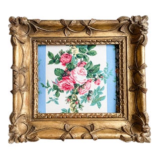 Antique Hand-Carved Florentine Giltwood Ribbon & Bow Frame, Bartolozzi E Maioli, Florence, Italy For Sale