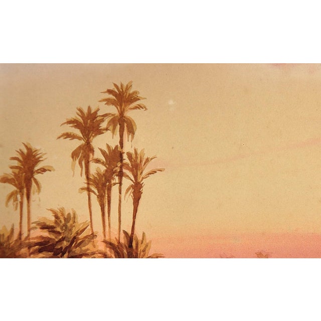 Edwin Lord Weeks, Travellers by a River Nile Tributary at Sundown, Egypt, 1800s, Watercolor & Paper For Sale - Image 6 of 18