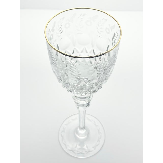 1990s 1990s Rogaska “Gallia (Gold)” Set of 5 Crystal Gold Rim Water Glasses For Sale - Image 5 of 5