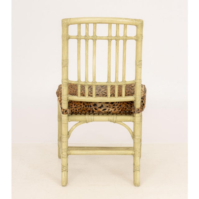 Modern Green Painted Faux Bamboo Side Chair For Sale In New York - Image 6 of 9