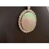 52 Carat Oval Ethiopian Opal & Diamond Pendant 14 Karat White Gold Necklace For Sale - Image 16 of 18
