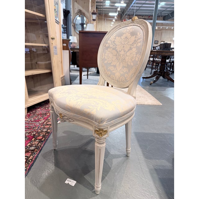 Late 20th Century Gustavian Painted Oval Dining Table Set For Sale - Image 9 of 12