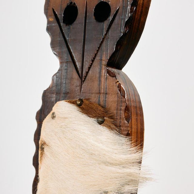 Brown Vintage Hand-Crafted Chair with Cowhide, 1970s For Sale - Image 8 of 13