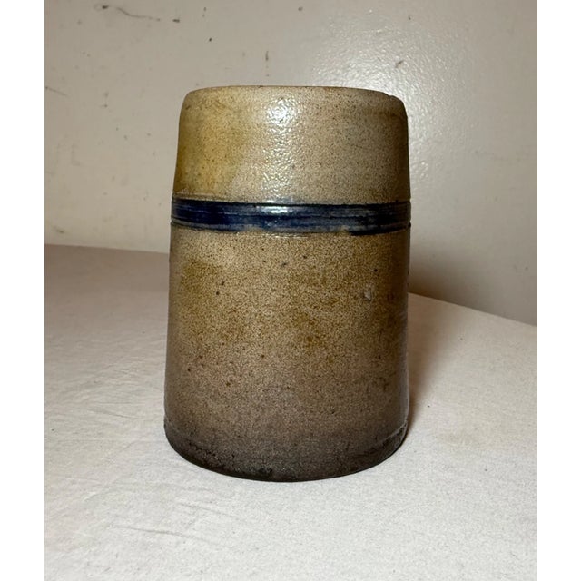19th Century Rare Antique 19th Century Cobalt Glazed Stoneware Pottery Dining Mug Cup Jug For Sale - Image 5 of 9