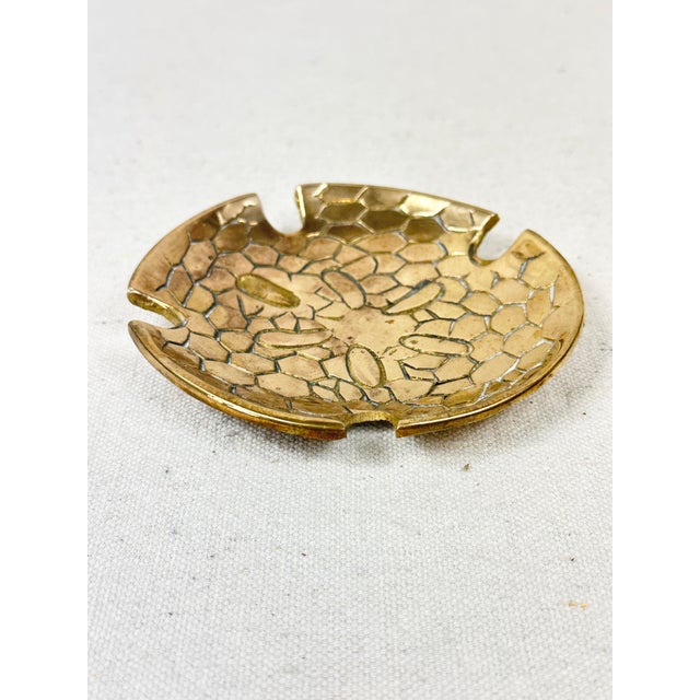 Coastal Vintage Brass Sand Dollar Trinket Dish For Sale - Image 3 of 6