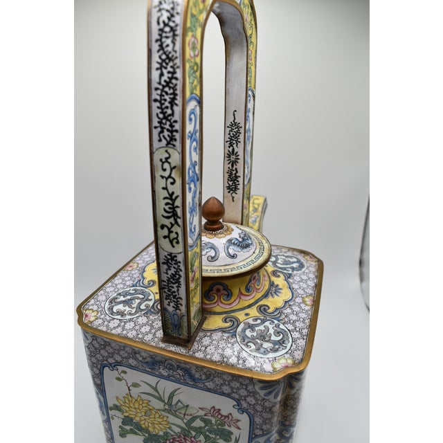 18th Century Chinese Canton Enameled Square Teapot For Sale In Wichita - Image 6 of 15