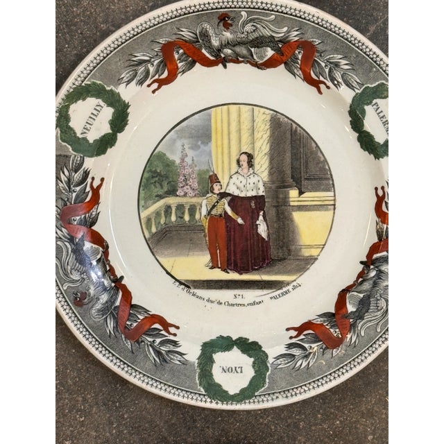 Mid 19th Century Circa 1840s Creil Et Montereau Political Portrait Plates- Set of 10 For Sale - Image 5 of 9