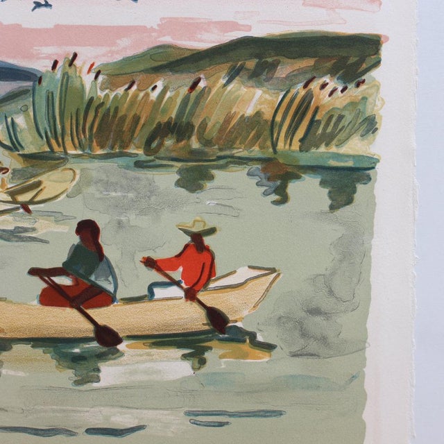 Yves Brayer, Mexican Fishermen in Lake Patzcuaro, Lithograph, 1963, Framed For Sale - Image 9 of 18