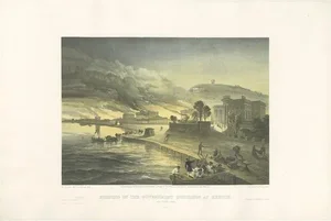 W. Simpson, Illustration of the Fire at Kertch, Crimean War, 1855, Print