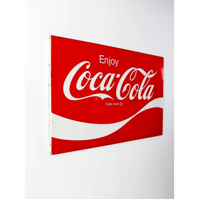 Red Vintage Coca-Cola Sign For Sale - Image 8 of 13