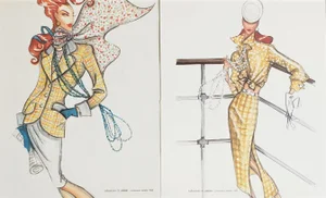 1993 Valentino Italian Fashion Prints-Set of 2, Matted