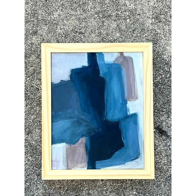 Vintage Original Abstract Oil on Canvas For Sale - Image 9 of 12