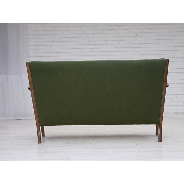 Wood Danish Wool and Beech 2-Seater Sofa, 1960s For Sale - Image 7 of 18