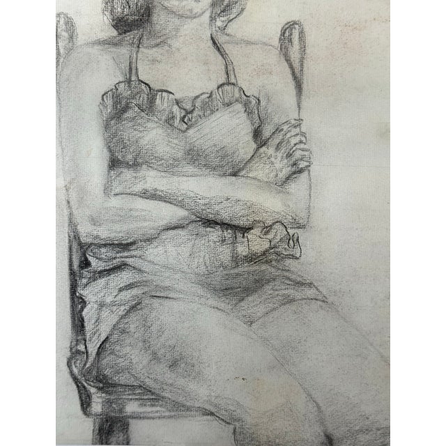 Paper 1945 Double Sided Figure Study Drawing Pencil on Paper 13.5x16.5 For Sale - Image 7 of 7