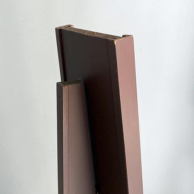 Wood Modern Matt Brown Painted Wooden Floor Mirror, 1980s For Sale - Image 7 of 14