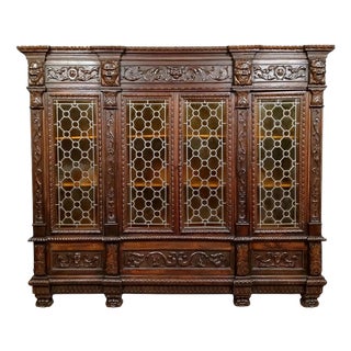 Renaissance Walnut Bookcase, 1850s For Sale