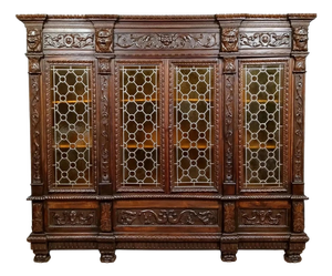 Renaissance Walnut Bookcase, 1850s