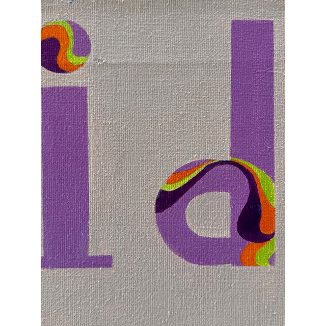 Late 20th Century Vintage Playful Surreal Pop Art Painting on Canvas, Signed For Sale - Image 5 of 12