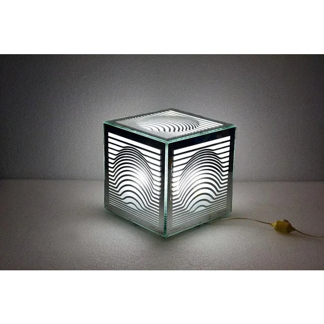 Optical Mirrored Table Lamp by Victor Vasarely, 1960s For Sale - Image 9 of 12