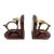 Vintage Wooden French Horn Brass Bookends-Pair For Sale