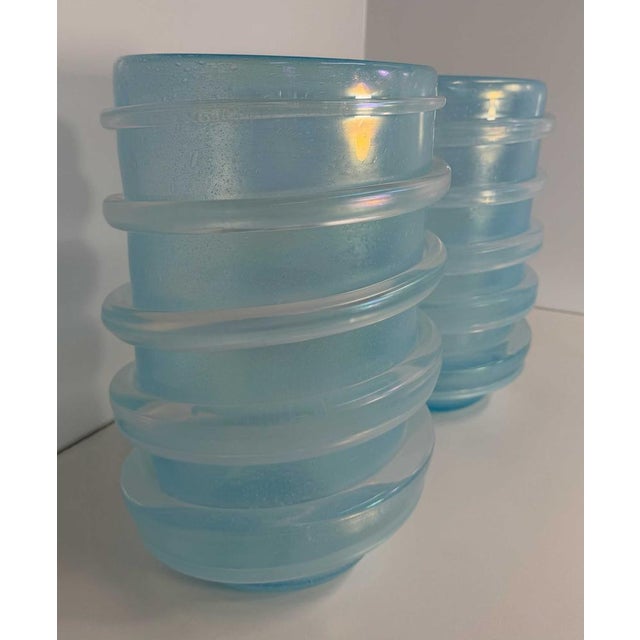 Blue Italian Sculptural Aquamarine Blue Murano Glass Vases by Cenedese, 2000s, Set of 2 For Sale - Image 8 of 10