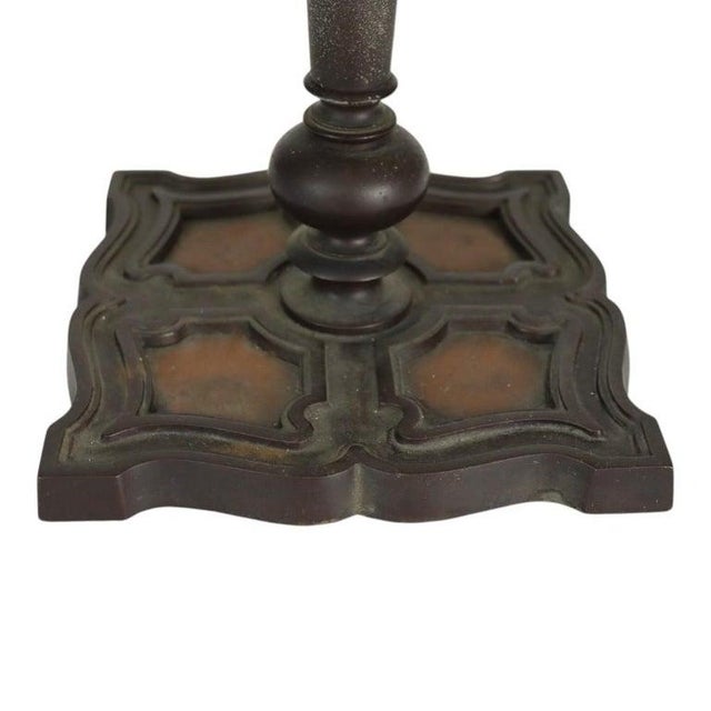 Antique Bradley & Hubbard Arts & Crafts 8-Panel Slag Glass Table Lamp C1920 For Sale - Image 6 of 12