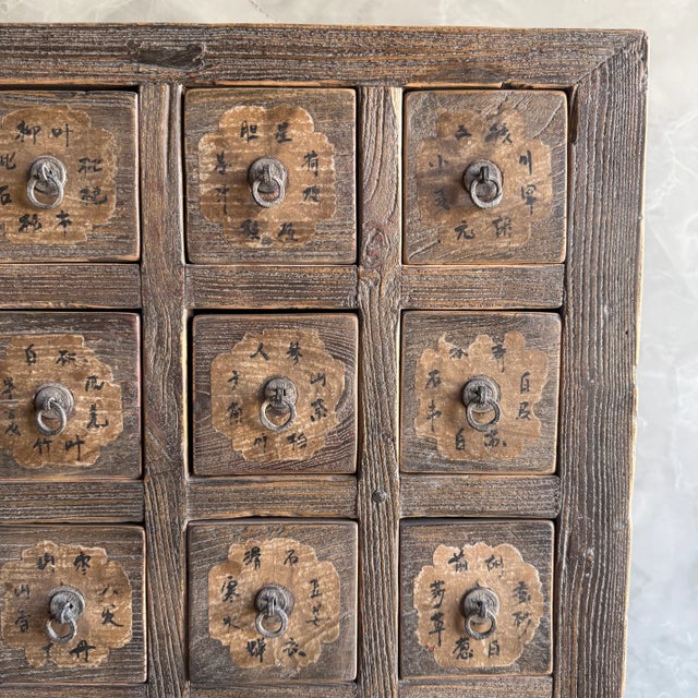 Brown Mid 20th Century Asian Apothocary Cabinet With Drawers For Sale - Image 8 of 11