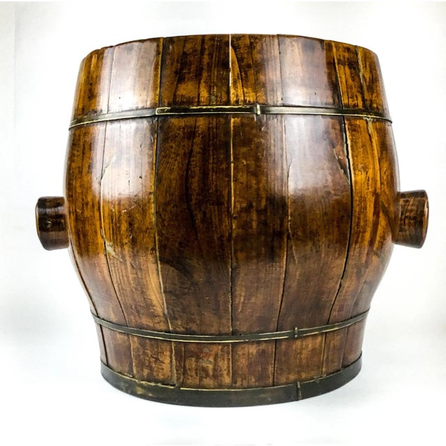Absolutely gorgeous piece of history. Curvy wood has been formed to a huge round vessel for the Chinese people of the late...