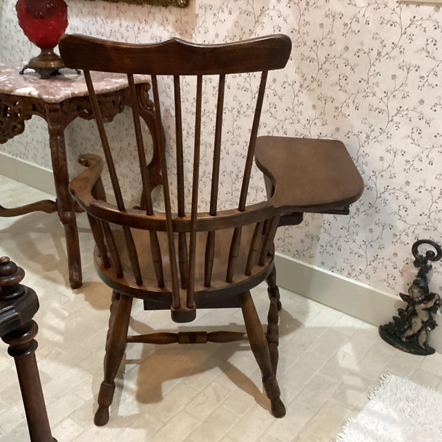 Antique Large Wallace Nutting Windsor Style Writing Arm Chair With ...