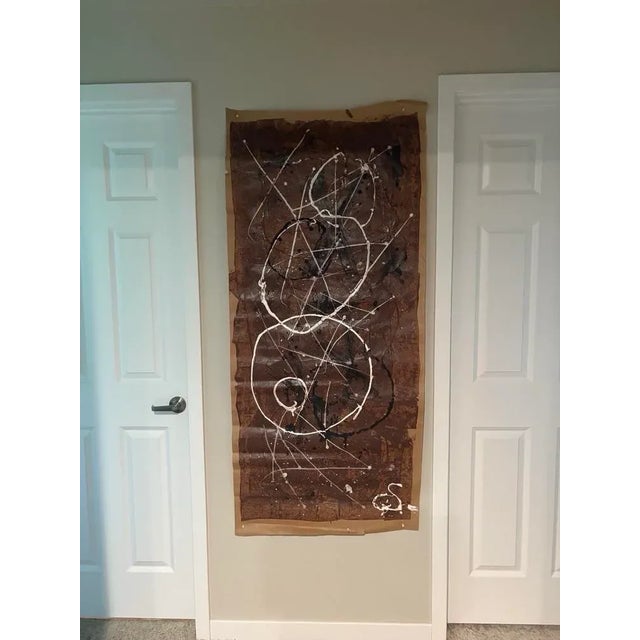 Christopher Shoemaker Large Unframed Abstract Painting by Christopher Shoemaker (64” High) For Sale - Image 4 of 6