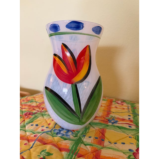 Kosta Boda Tulip Vase Hand Painted From Sweden For Sale In Atlanta - Image 6 of 6