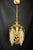 French Vintage Brass Chandelier Pendant Light French Style Floral Glass Ceiling Fixture For Sale - Image 3 of 12