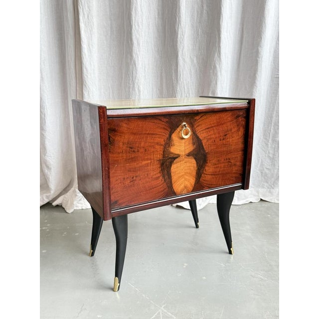 Mid-Century Modern Mid-Century Modern Wooden Bedside Tables by Vittorio Dassi, 1950s, Set of 2 For Sale - Image 3 of 18
