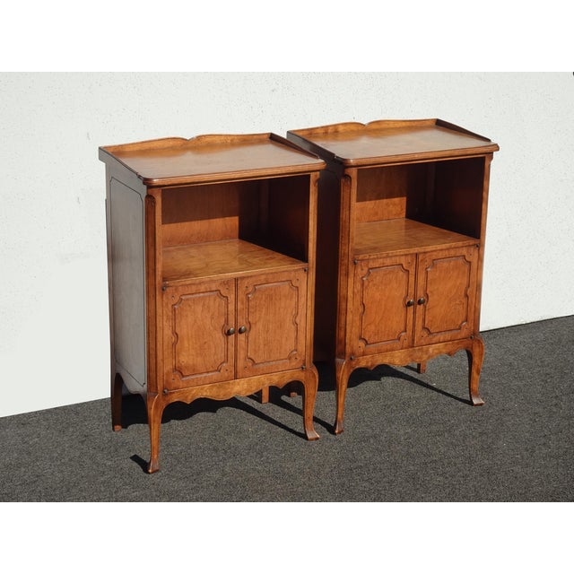 Gorgeous Nightstands in Good Antique Condition. They are solid and Firm. And wear is usual for their age. Please study the...
