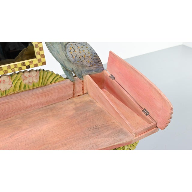 Vintage French Peacock Dressing Table by Gérard Rigot, 1992 For Sale - Image 9 of 18