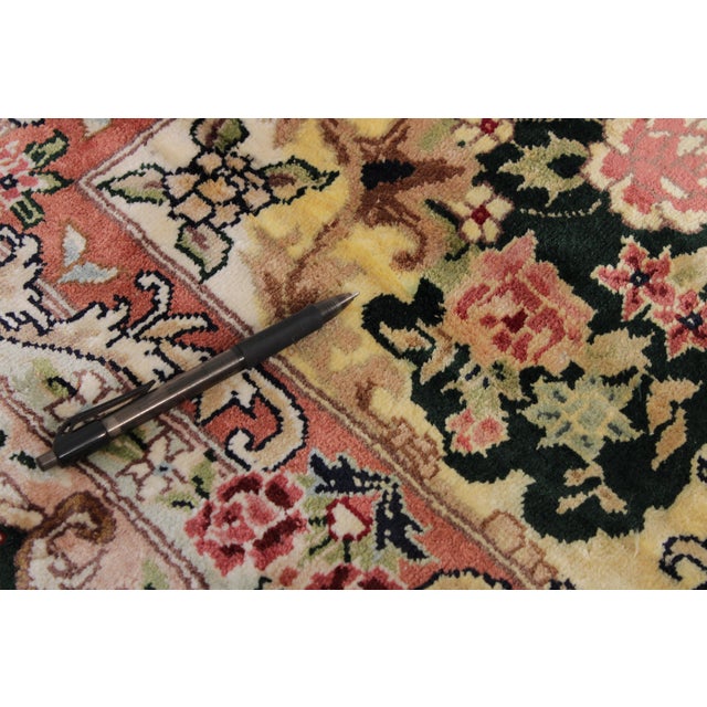 Fine Quality Silk Green & Multicolor Approx. 14 X 10 Rug For Sale - Image 11 of 16