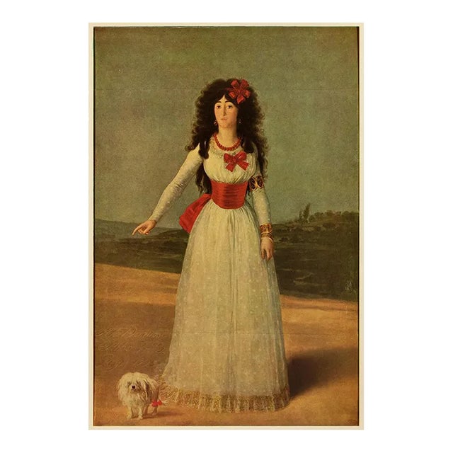 Circa 1940s After Francisco Goya "Portrait of the Duchess of Alba" Vintage Full-Color Print For Sale