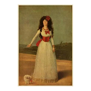 Circa 1940s After Francisco Goya "Portrait of the Duchess of Alba" Vintage Full-Color Print