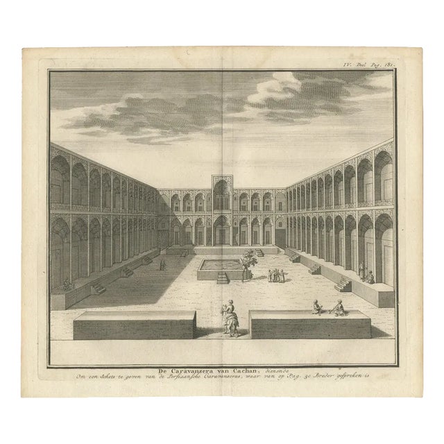 Caravanserai of Cachan, 1700s, Paper For Sale