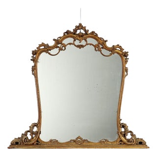 Carved and Gilded Wooden Table Mirror For Sale