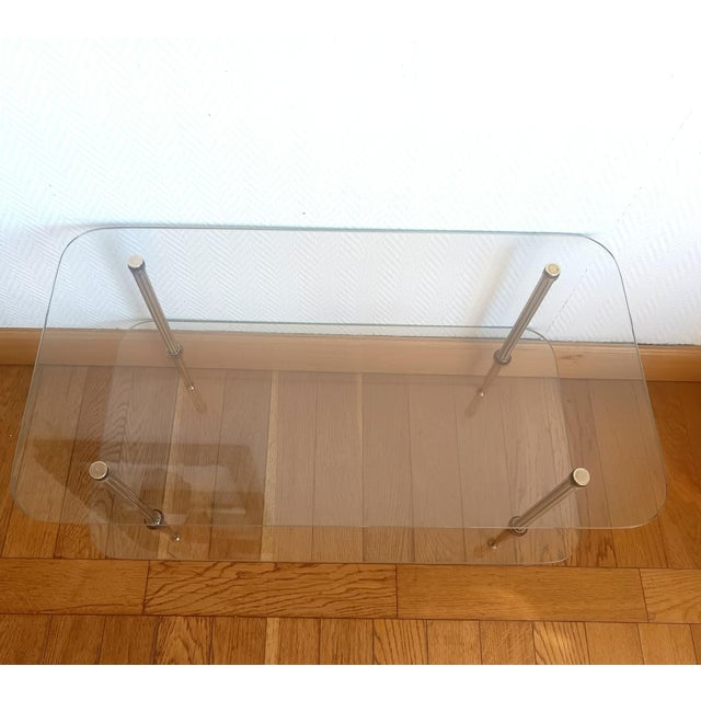 Metal Vintage Coffee Table in Brass and Glass, 1960 For Sale - Image 7 of 11