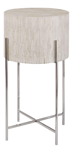 Regina Andrew Bone Drum Table in Polished Nickel