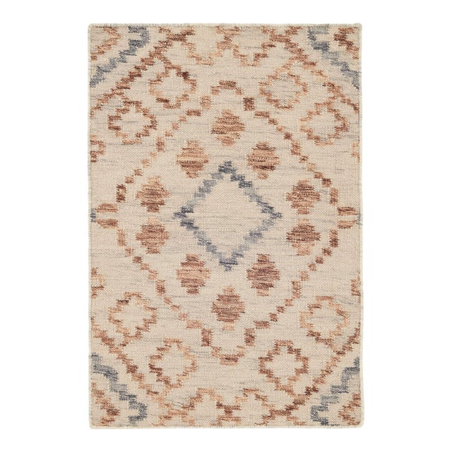 Kit Kemp for Dash & Albert Jelly Roll Sky Woven Wool Rug, 2'6" x 8' For Sale