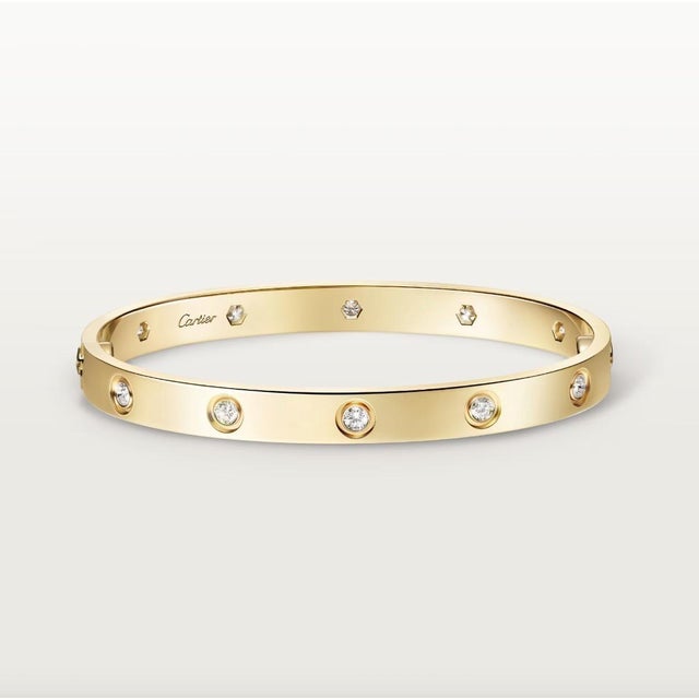Contemporary Cartier, Love Diamond Classic Model Bangle Bracelet For Sale - Image 3 of 8
