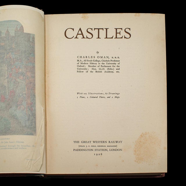 1930s GWR Castles Book, Charles Oman, Historic Illustrated Reference, Vintage, English For Sale - Image 5 of 12